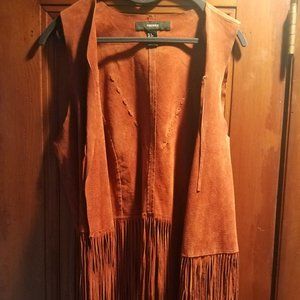 LEATHER FRINGE VEST